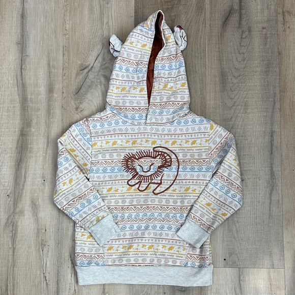 Boxlunch Lion King Patterned Hoodie with Simba Embroidery size 5t - Picture 1 of 8